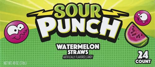 Sour Punch Straws 24 Ct Watermalon