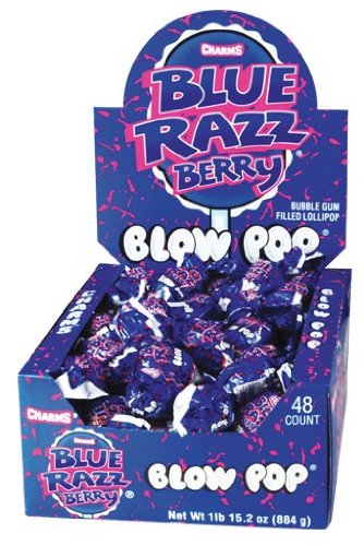 CHARMS BLUE RAZZBERRY POP WITH GUM 48 CT