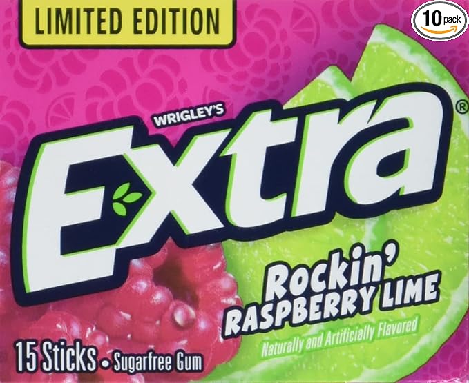 Extra 15 Pk / 10 Ct Raspberry Lime