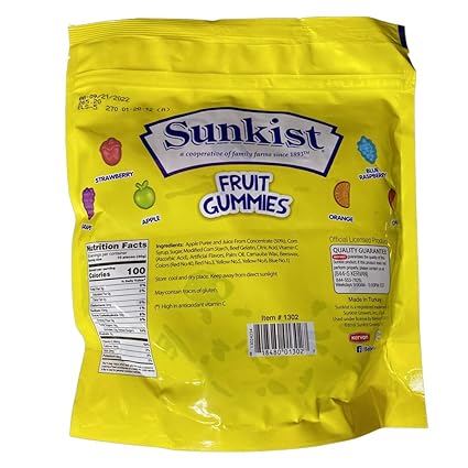 Sunkist Fruit Gummies - Mixed Fruit Peg Bag