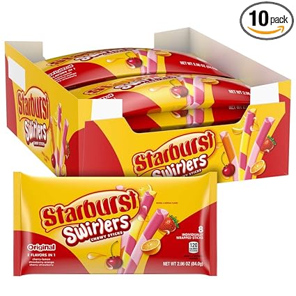 Starburst King 10 Ct Swirlers Chewy Sticks