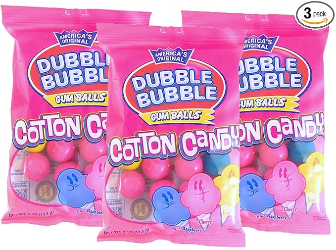 Double Bubble Gum Balls Cotton Candy 4 Oz Bag