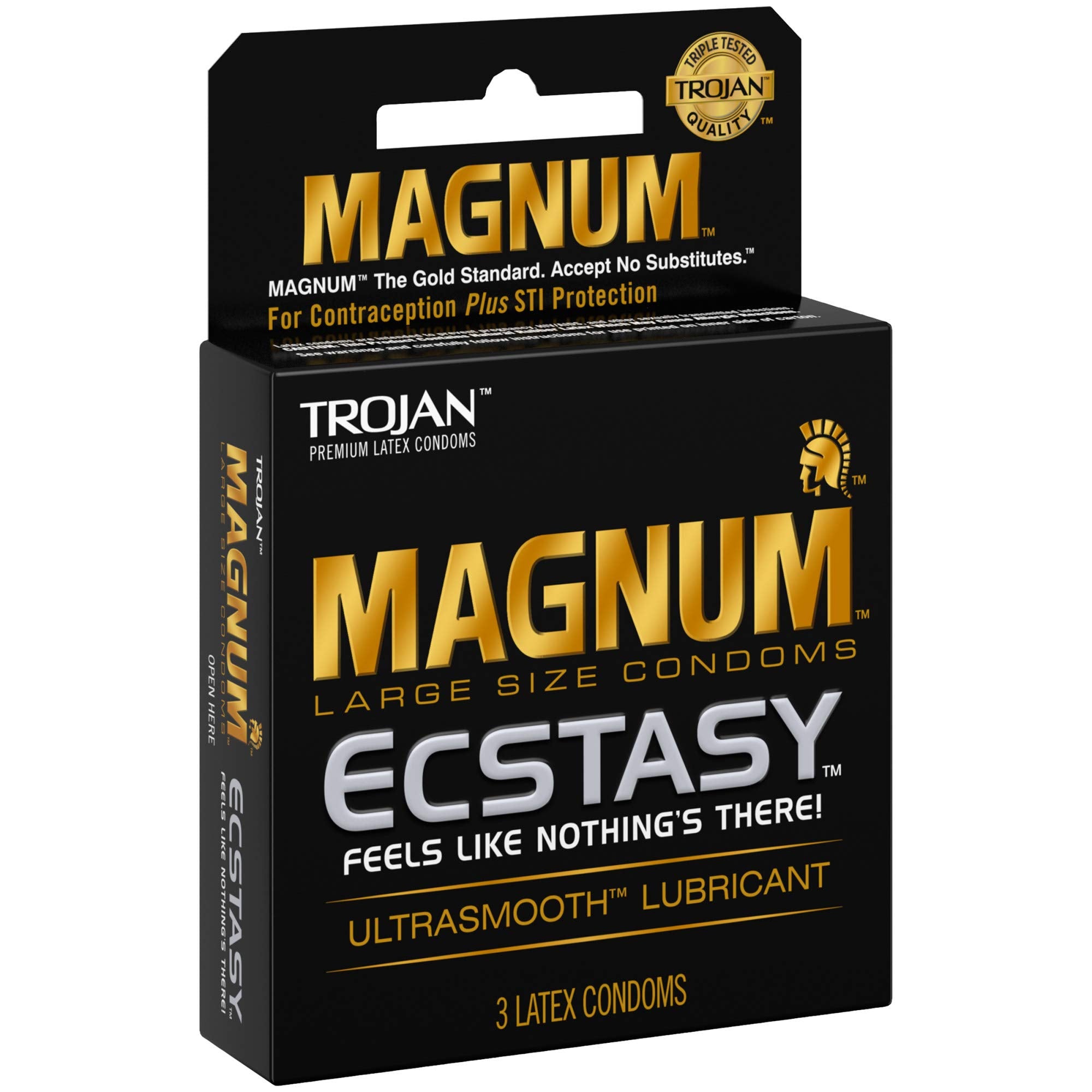 Trojan Magnum Ecstasy (Black) (018200) 3 Pk / 6 Ct