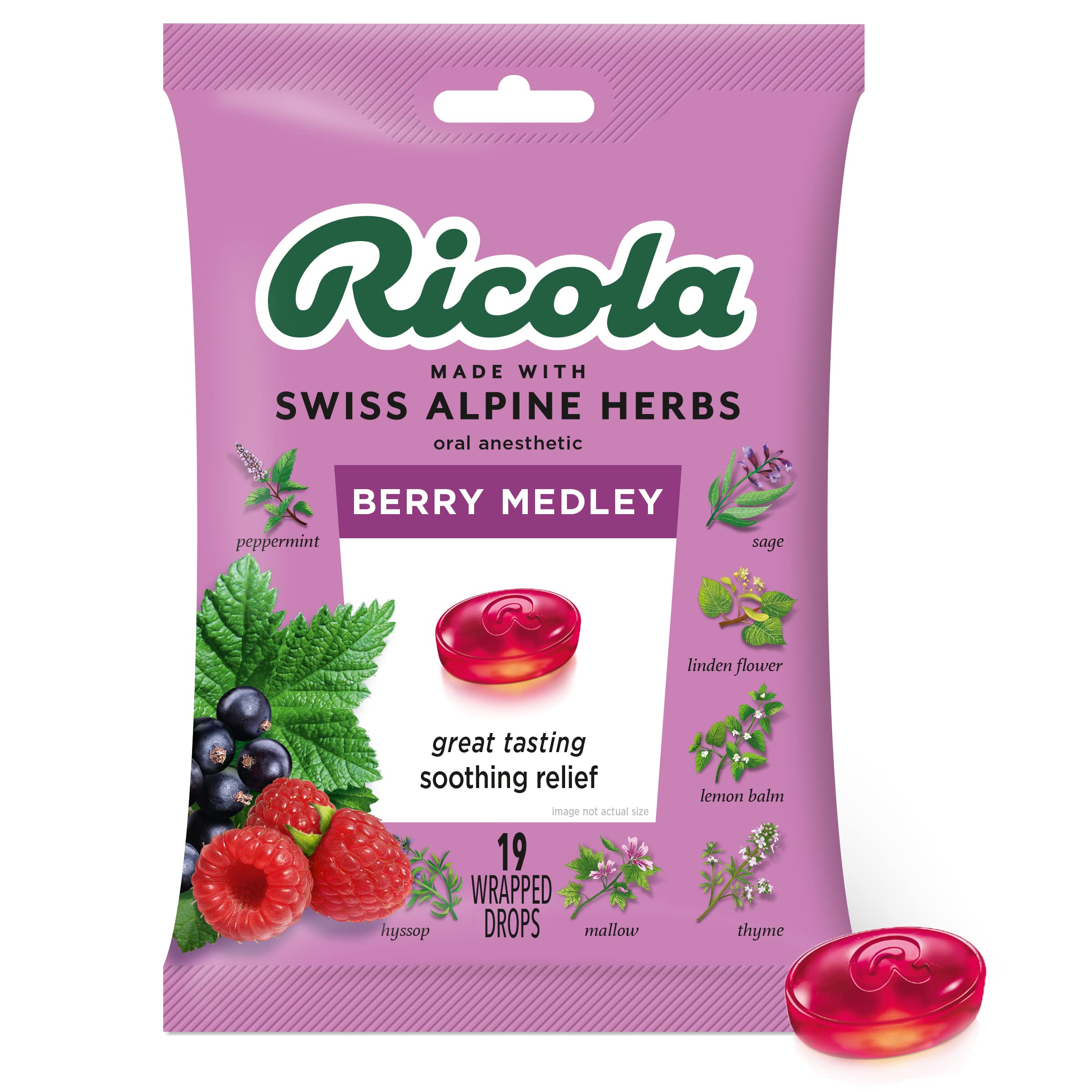 Ricola Berry Medley Drops 19 Drops / 1 Bag