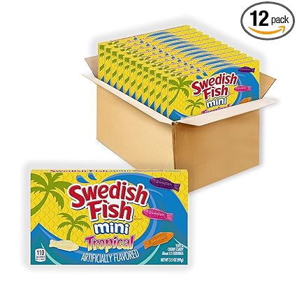 Swedish Fish Mini Tropical 3.5 Oz Box 12Ct