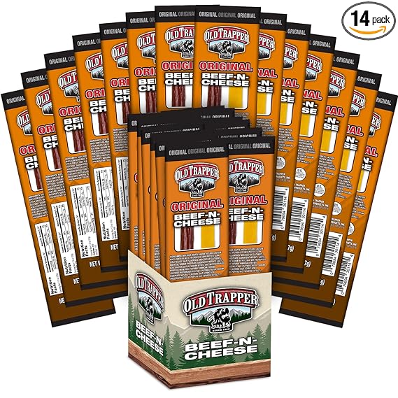 Old Trapper Beef Sticks Org Cheese 1.3 Oz/ 14Ct