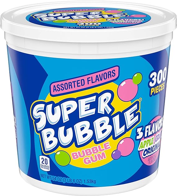 SUPER BUBBLE 3 FLAVORS JAR 300 CT