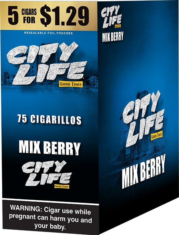 City Life 5F1.29 5Pk/ 15Ct Mix Berry