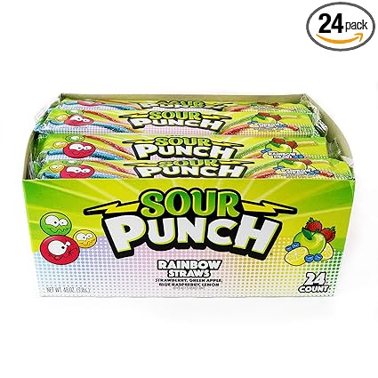 Sour Punch Straws 24 Ct Rainbow