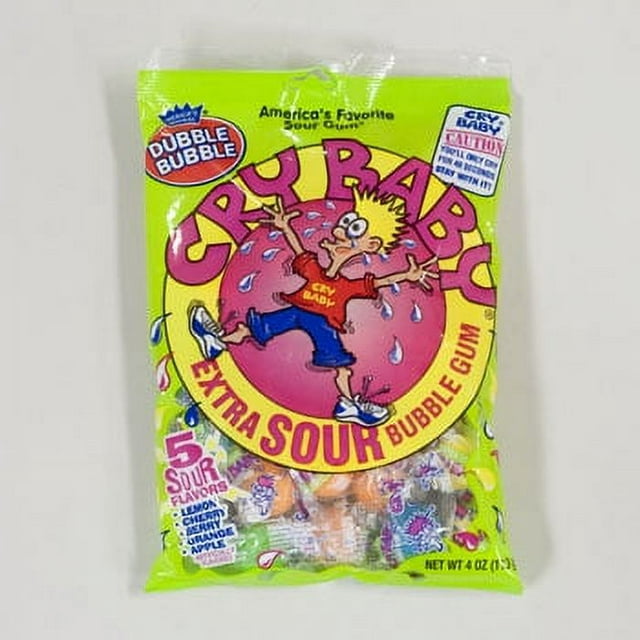 Cry Baby Extra Sour Bubble Gum 4 Oz Bag