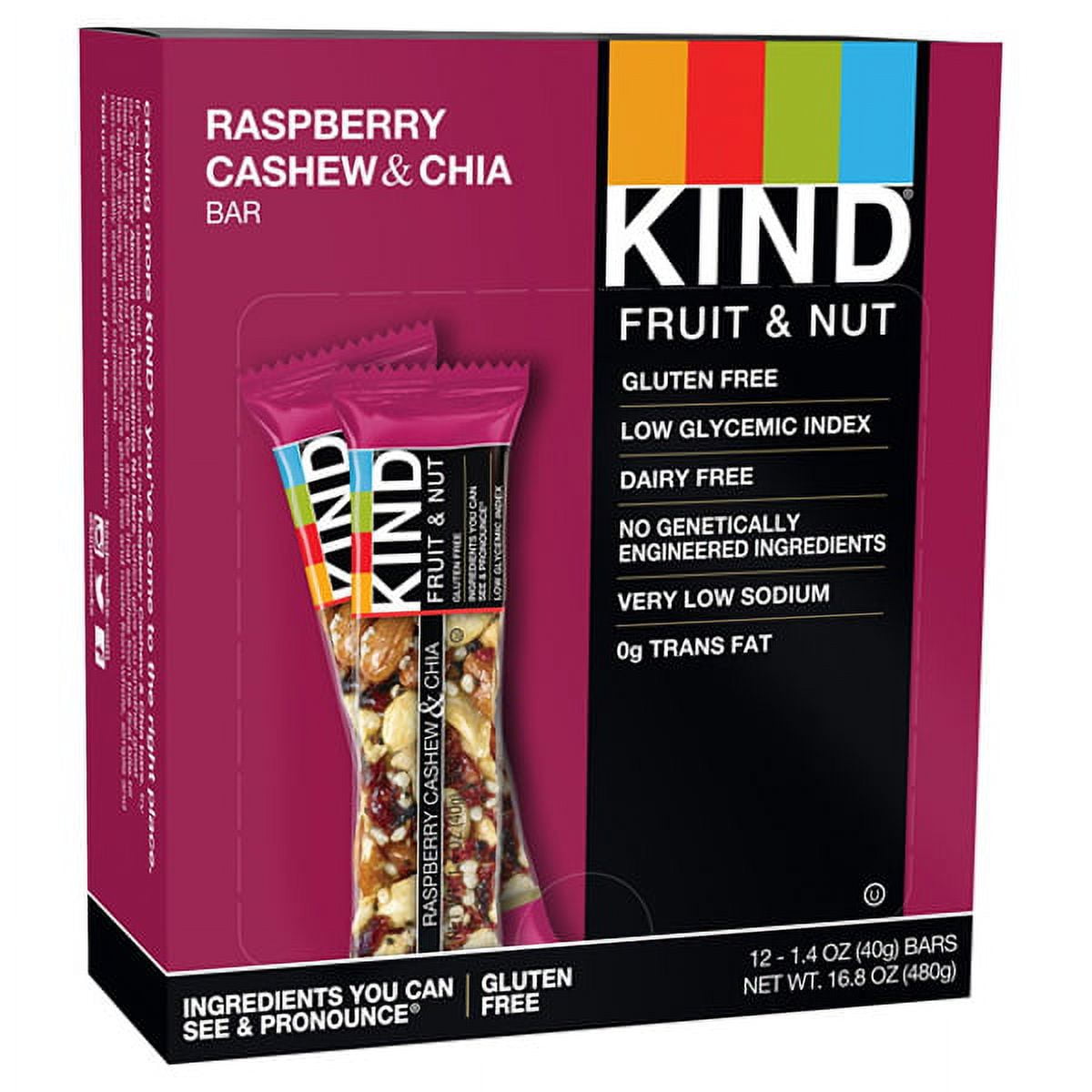 Kind Raspberry Cashew &Chia 1.4 Oz / 12 Ct