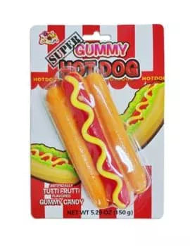 Alberts Super Gummy Hot Dog 5.29 Oz /12Ct