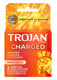 Trojan Charged Pleasure (Or) (500208) 3 Pk / 6 Ct