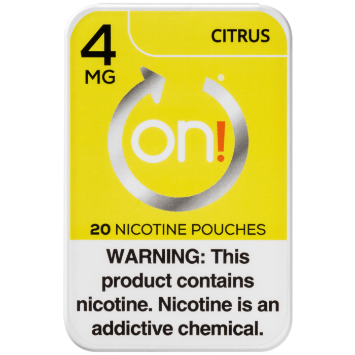 On! Pouches 5 Ct 4Mg Citrus