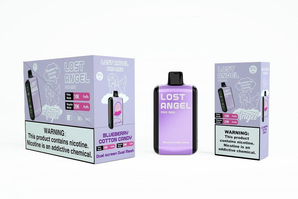 Lost Angel 20K Rechargeable Disposable | 5% Nicotine | 20000 Puffs | 5 Count Display | BLUEBERRY COTTON CANDY