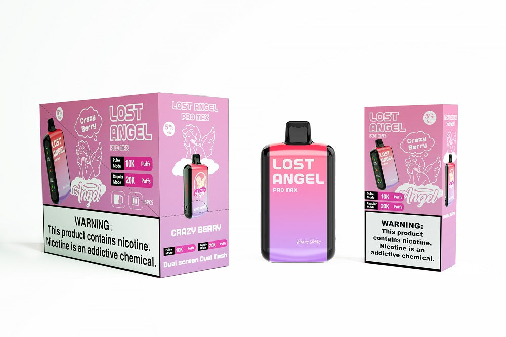 Lost Angel 20K Rechargeable Disposable | 5% Nicotine | 20000 Puffs | 5 Count Display | CRAZY BERRY