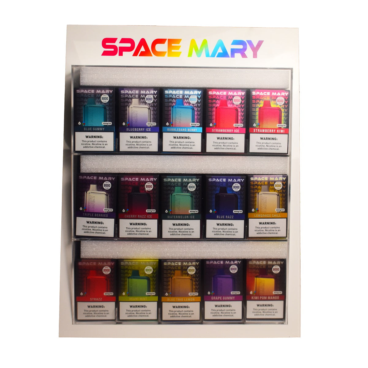 Space Mary Counter Top Display | 75 Count | 15 Flavors