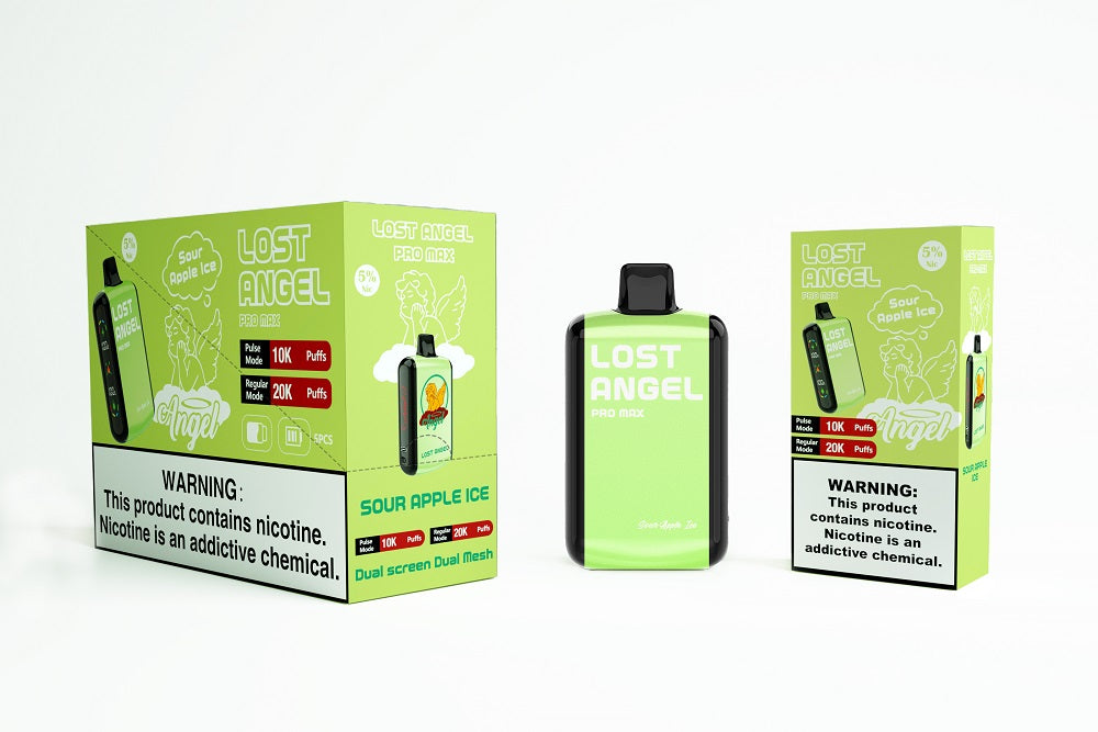 Lost Angel 20K Rechargeable Disposable | 5% Nicotine | 20000 Puffs | 5 Count Display | SOUR APPLE ICE