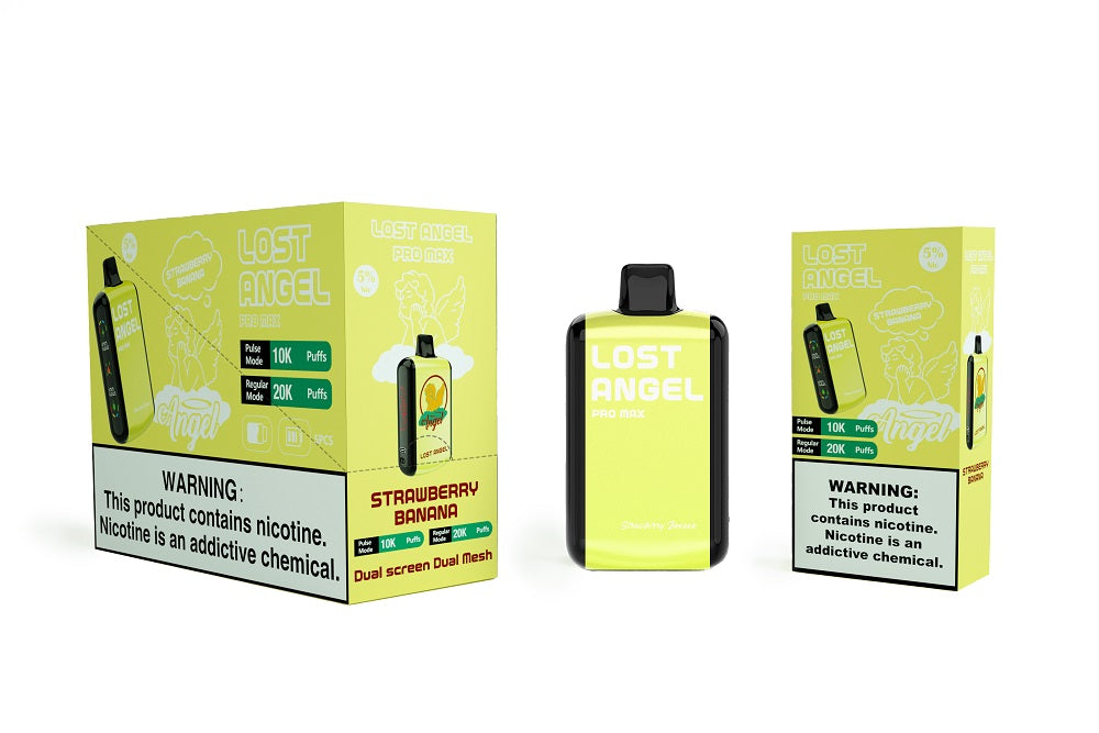 Lost Angel 20K Rechargeable Disposable | 5% Nicotine | 20000 Puffs | 5 Count Display | STRAWBERRY BANANA