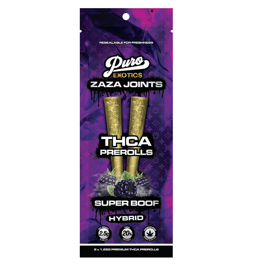 Puro Exotics ZAZA Joints THCA Prerolls | 1.25 x 2 | 10 Count Display