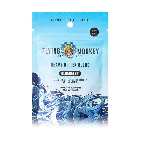 Flying Monkey D8 + THC-P Heavy Hitter Gummies | 5 Pack | 20 Count Display | Blueberry