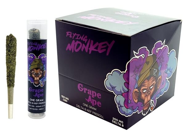 Flying Monkey Pre-Roll | 1 Gram | 9 Count Display | Grape Ape