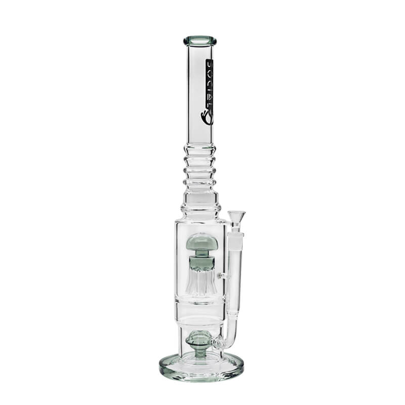 Social ABADDON Jelly Fish Perc Waterpipe (A981) | 18 inch | Assorted Colors