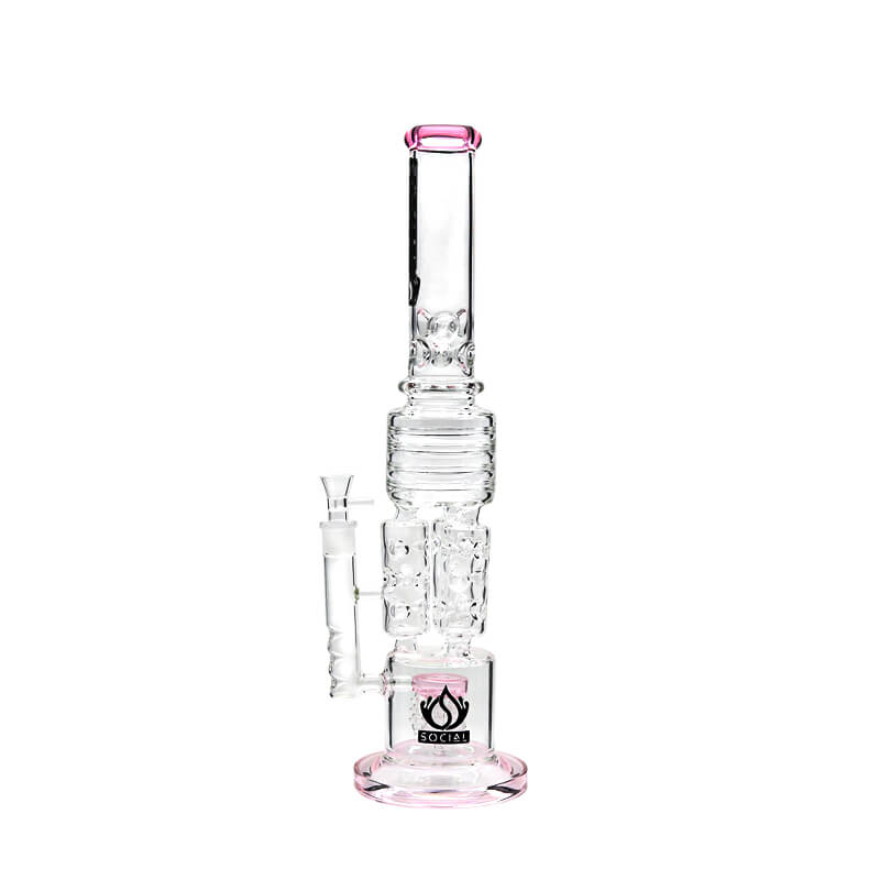 Social LICH KING Triple Ice Catcher Waterpipe (A950) | 21 inch | Assorted Colors