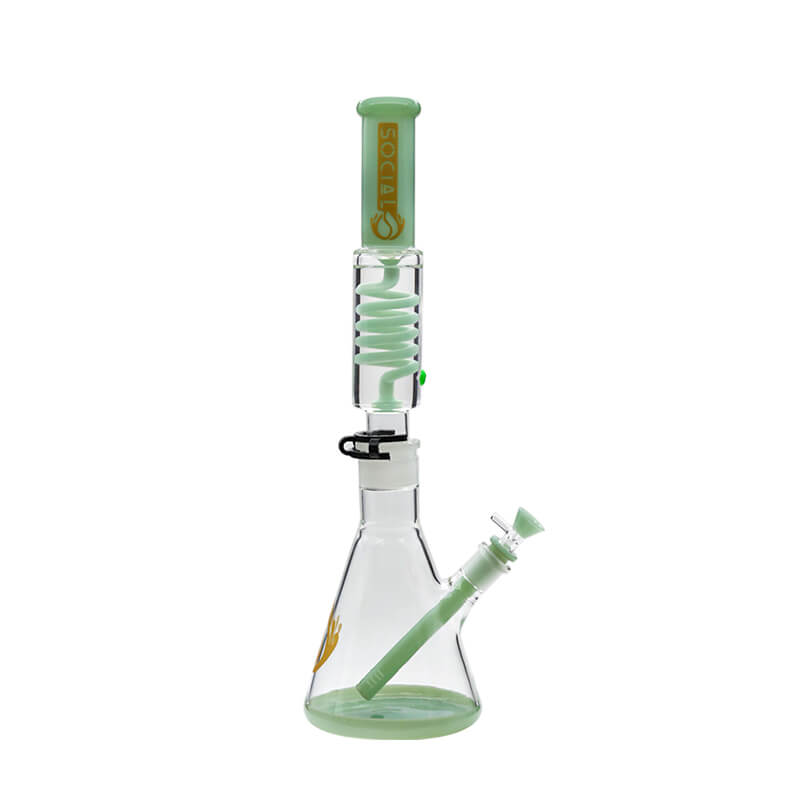 Social PERSIUS with Coil Perc 2 Joint Gel Beaker Waterpipe (MK-06) | 18 inch | Assorted Colors