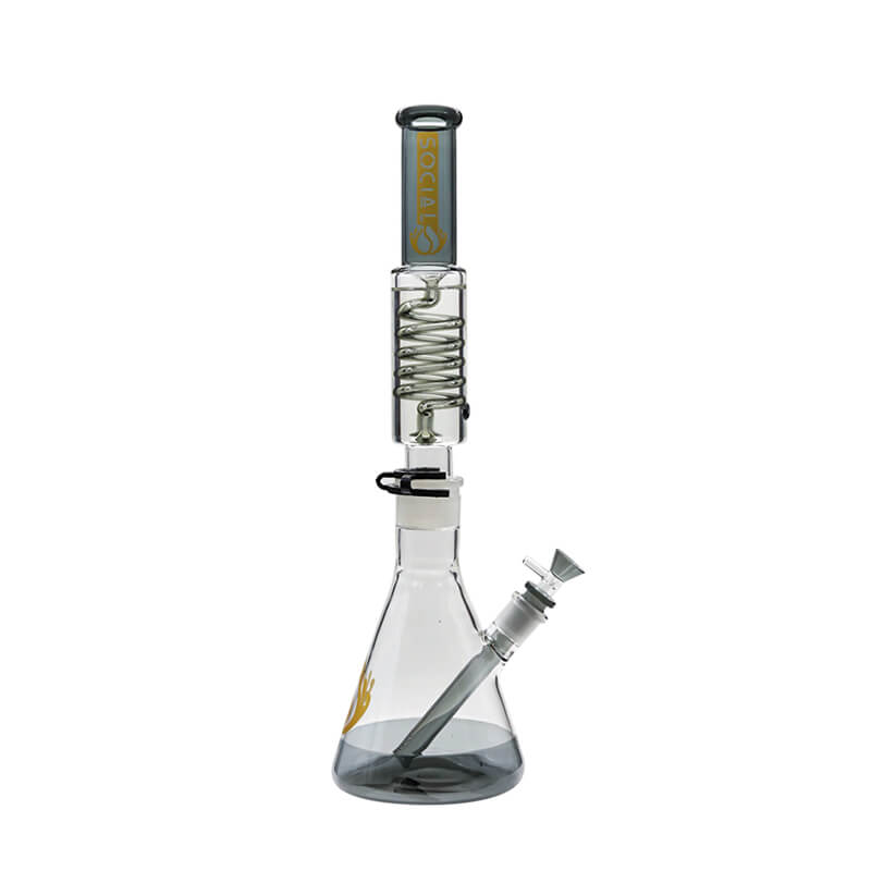 Social PERSIUS with Coil Perc 2 Joint Gel Beaker Waterpipe (MK-06) | 18 inch | Assorted Colors