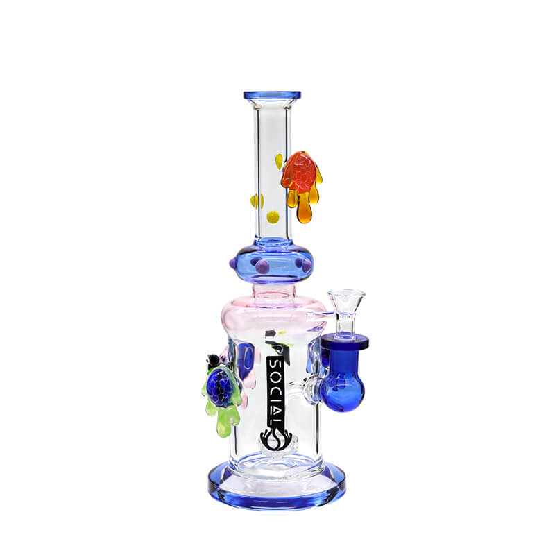 Social SPECTRE Glass on Glass Waterpipe (A698) | 11 inch | Assorted Colors