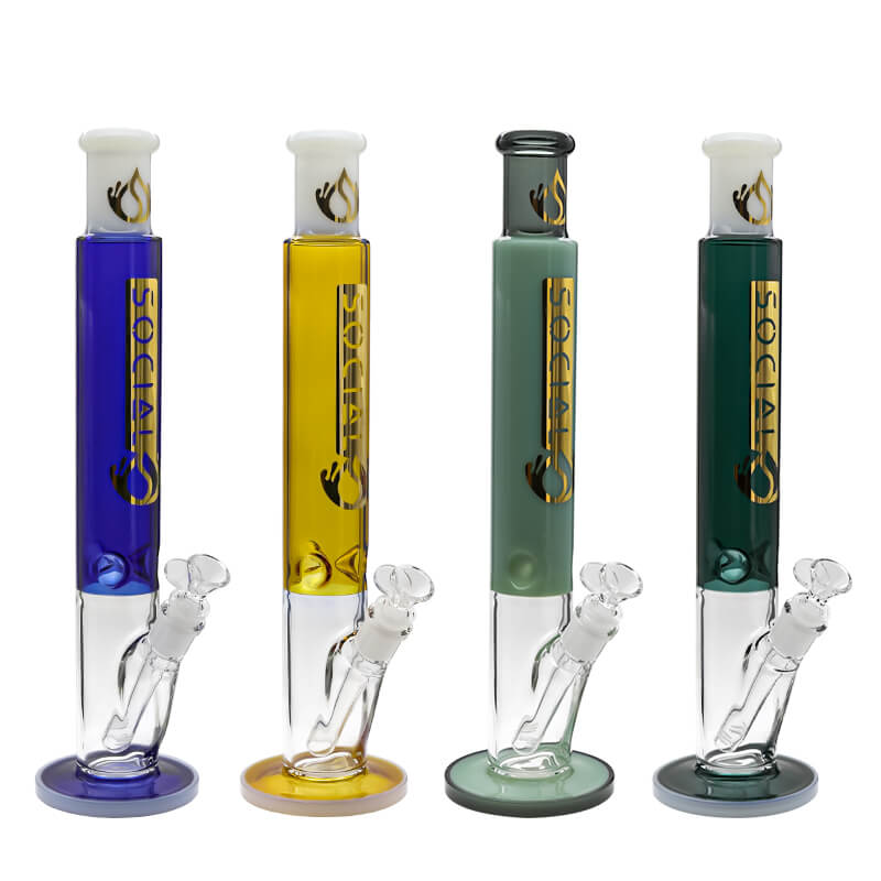 Social ATALAX Colored Tube Straight Waterpipe (A-15/A-05) | 15 inch | Assorted Colors