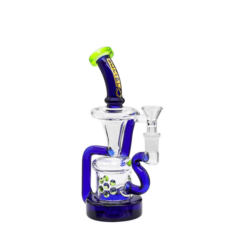 Social MAZU Conical Recycler Rig Waterpipe (A-01/A-02) | 8.5 inch | Assorted Colors