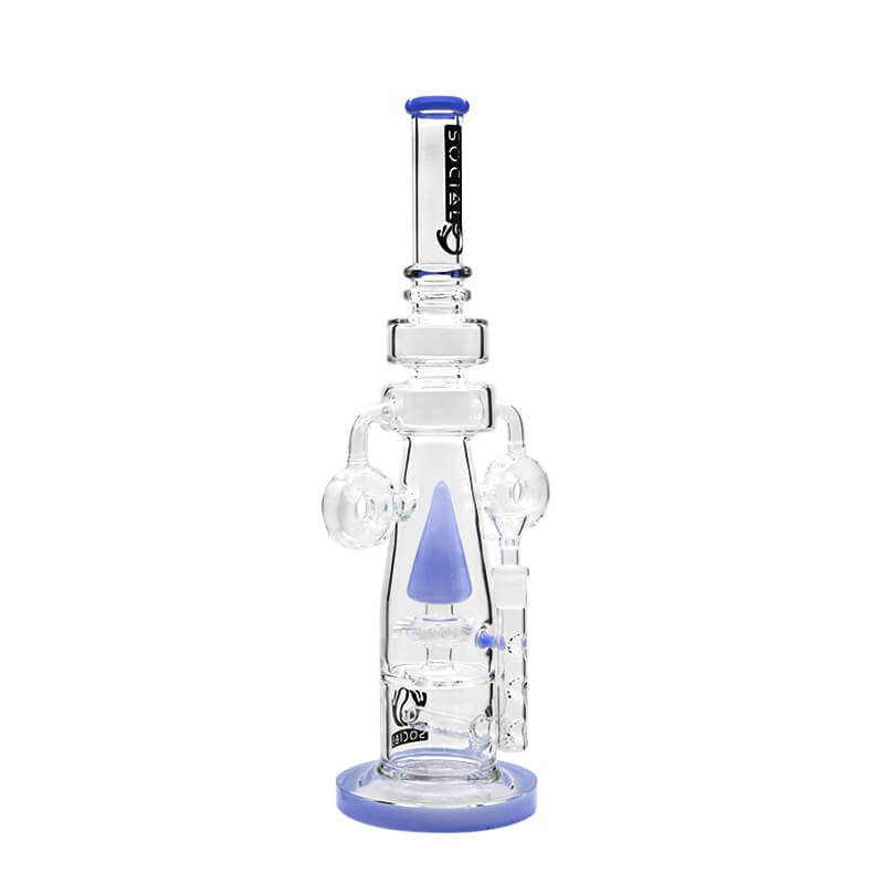 Social EARTHSHAKER Dual Donut Sprinkler Cone Waterpipe (A277) | 18 inch | Assorted Colors