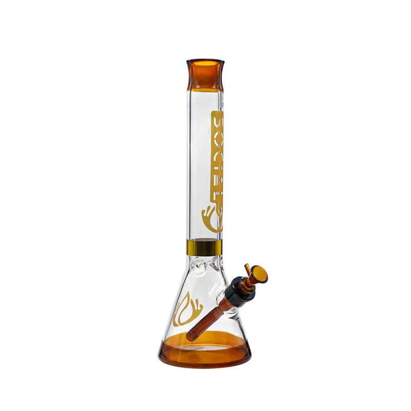 Social CASTOR Gold Foiled Beaker Waterpipe (MK-05) | 16 inch | Assorted Colors