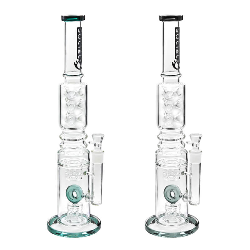 Social CYCLOPS Multi Perc Juicy Waterpipe (A826) | 20 inch | Assorted Colors