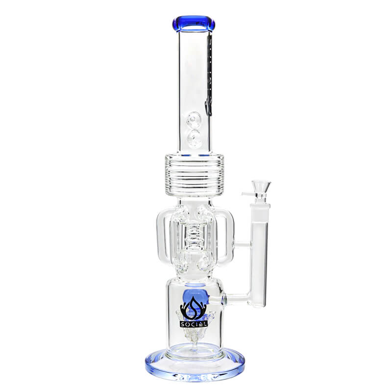 Social TIDEHUNTER Hex Handle Waterpipe (A300) | 20 inch | Assorted Colors