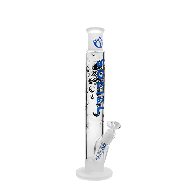 Social SPACE Frosted Printed Straight Waterpipe (A-20) | 15 inch | Assorted Colors