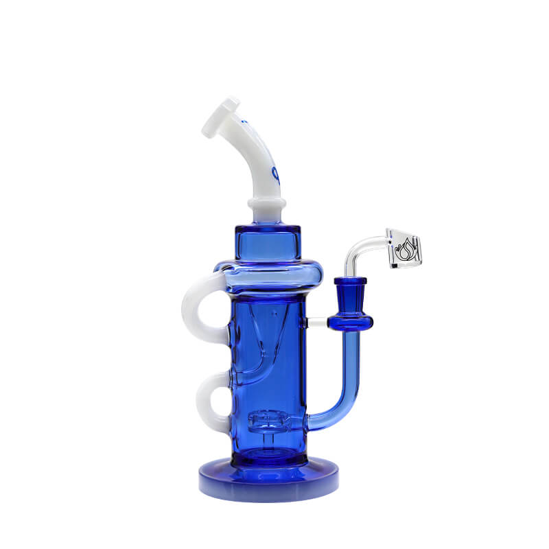 Social NECRONOMICON Dual Poly Recycler Rig Waterpipe (A7-12) | 10 inch | Assorted Colors