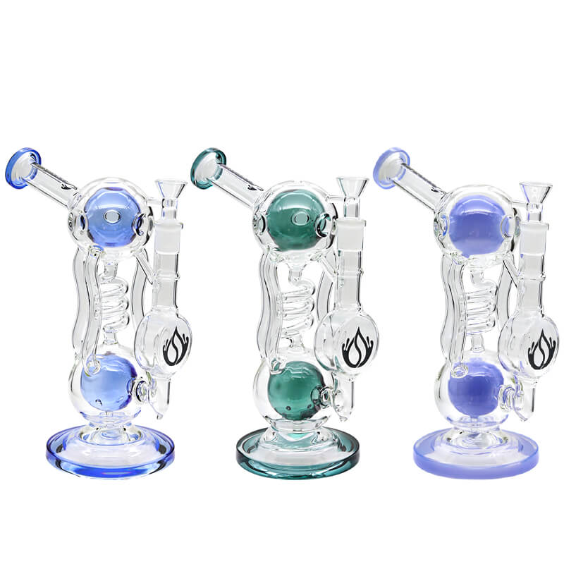 Social LEGEND'S ORB Coil Recycler Waterpipe (A929) | 11 inch | Assorted Colors