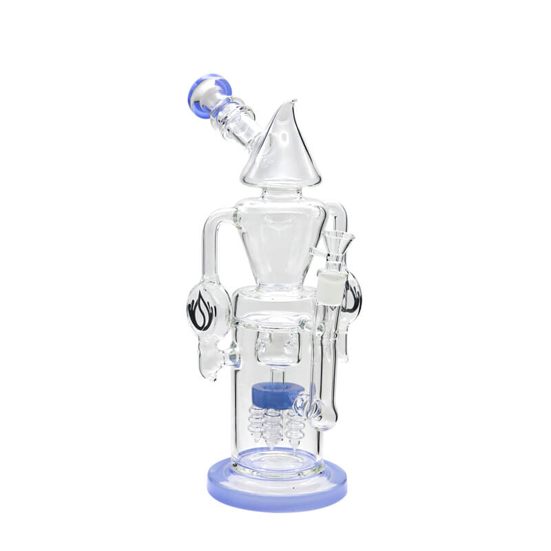 Social GYROCOPTER Pointed Top Recycler Waterpipe (A927) | 13 inch | Assorted Colors