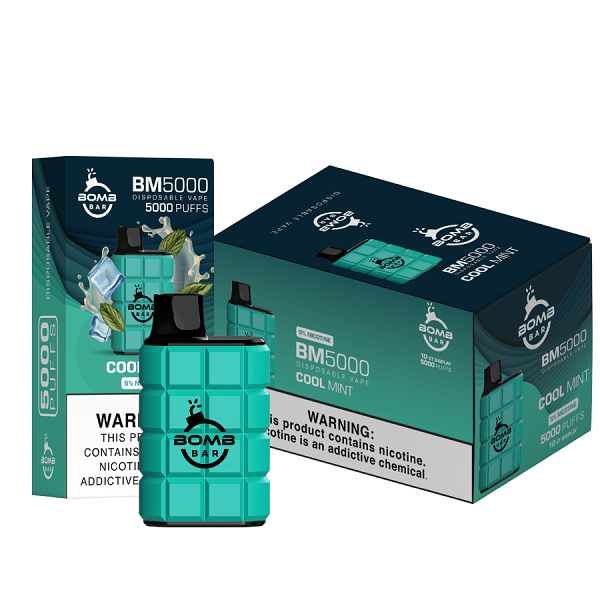 Bomb Bar BM5000 Disposable | 5% Nicotine | 5000 Puffs | 10 Count Display  | Cool Mint