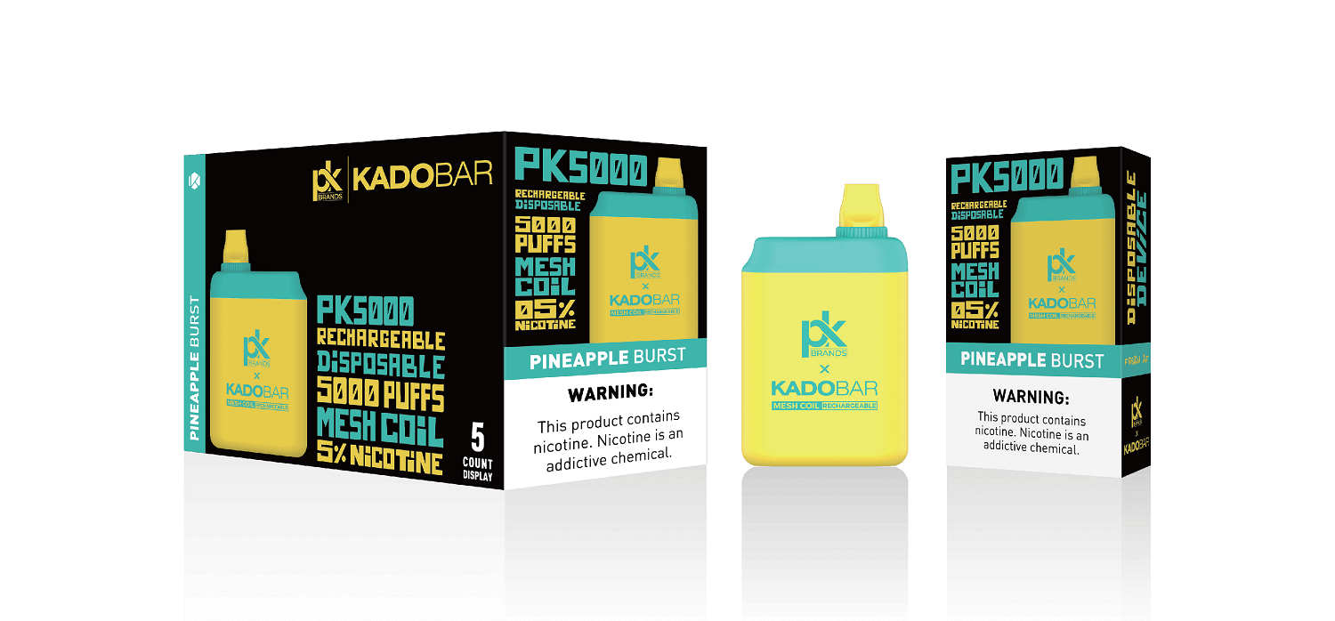 PK Brands X Kadobar PK5000 Disposable | 5% Nicotine | 5000 Puffs | 5 Count Display | Pineapple Burst