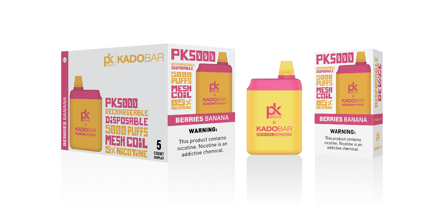 PK Brands X Kadobar PK5000 Disposable | 5% Nicotine | 5000 Puffs | 5 Count Display | Berries Banana