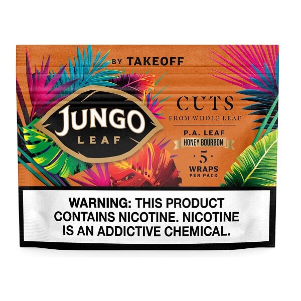 Jungo Leaf Cuts Wraps | 5 Pack | 10 Count Display | Honey Bourbon