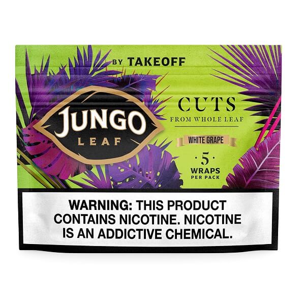 Jungo Leaf Cuts Wraps | 5 Pack | 10 Count Display | White Grape