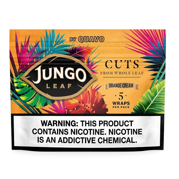 Jungo Leaf Cuts Wraps | 5 Pack | 10 Count Display | Orange Cream