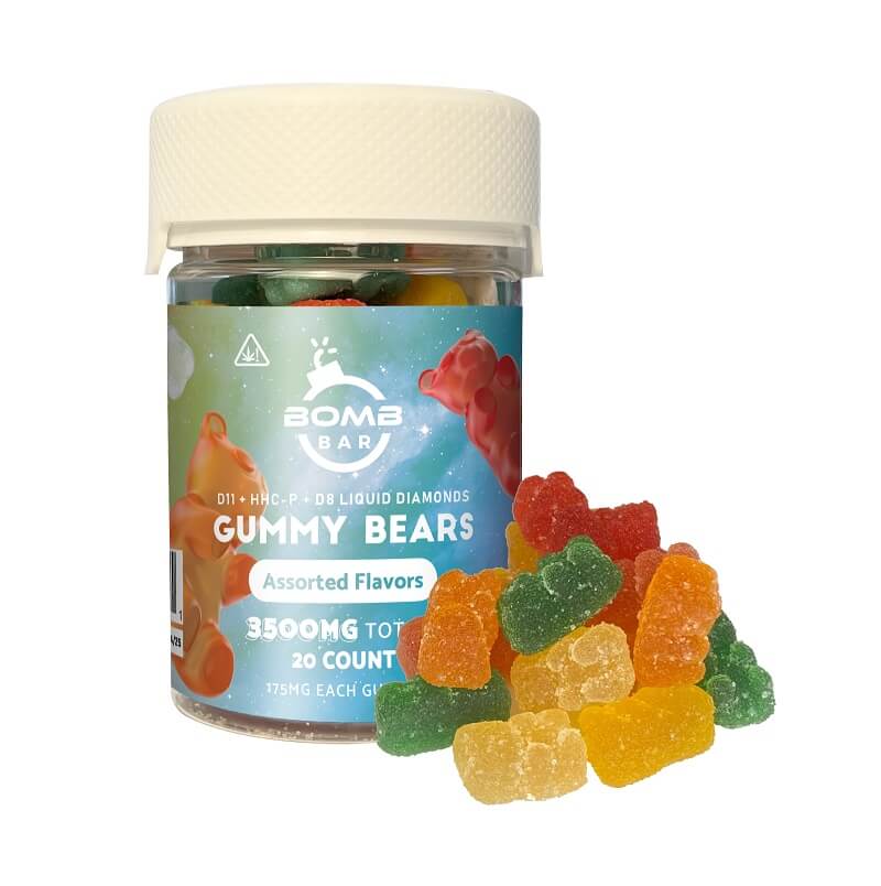 Bomb Bar D11+D8 Liquid Diamonds+HHC-P Gummy Bears | 20 Count | 3500mg