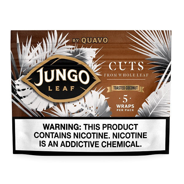 Jungo Leaf Cuts Wraps | 5 Pack | 10 Count Display | Toasted Coconut