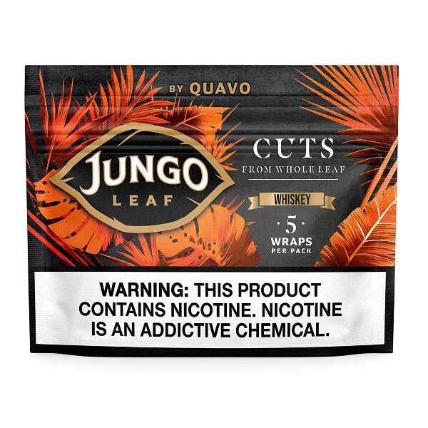 Jungo Leaf Cuts Wraps | 5 Pack | 10 Count Display | Whiskey